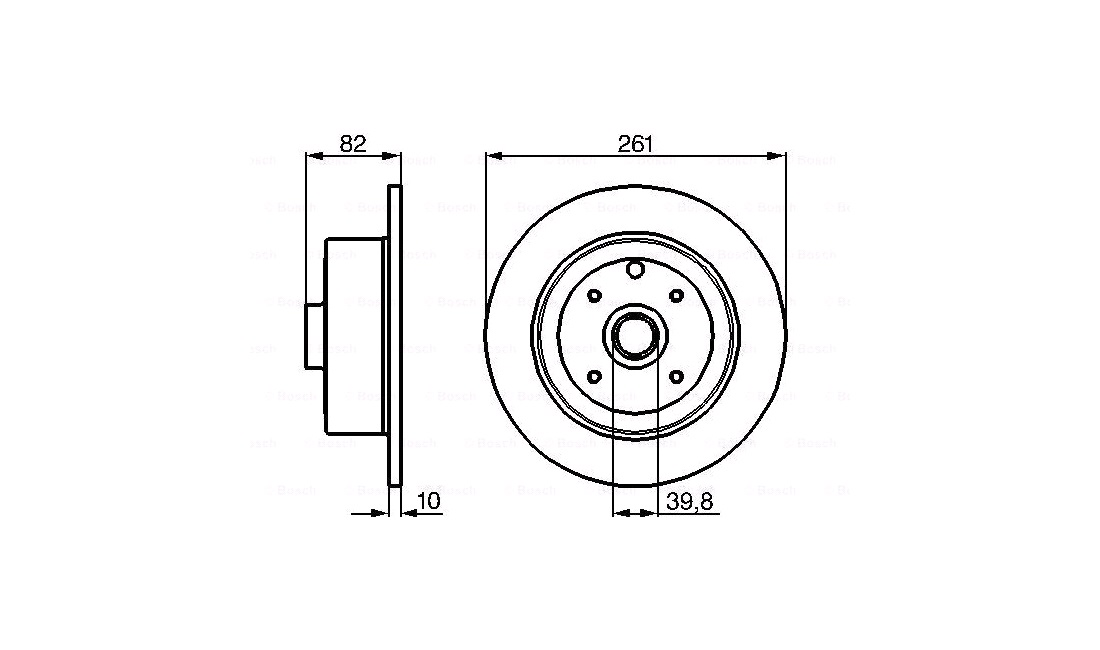 Bremseskive 261 x 10 mm