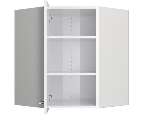 Optifit hoekwandkast Bengt932 BxDxH 60x34,9x70,4 cm wit mat gedemonteerd scharnier omkeerbaar (links of rechts te monteren)