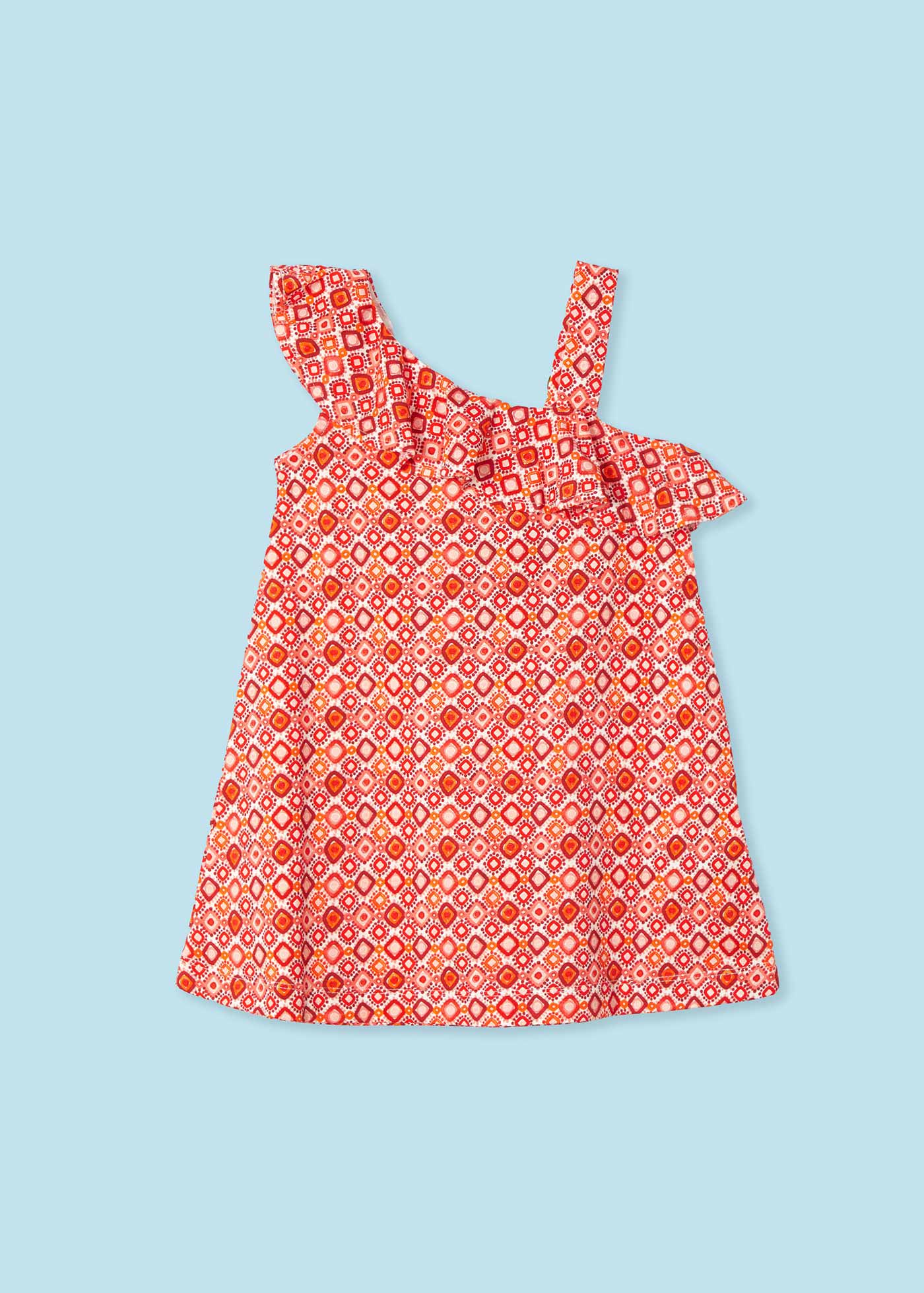 Vestido assimétrico Better Cotton para meninas, cor mel