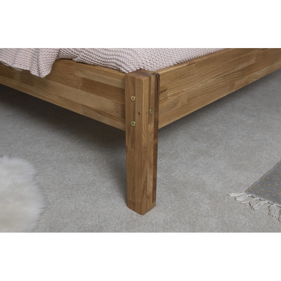 TICAA Einzel- und Doppelbett Dora Eiche massiv geölt Braun