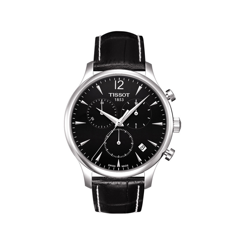 Montre Tissot homme chronographe brac cuir noir