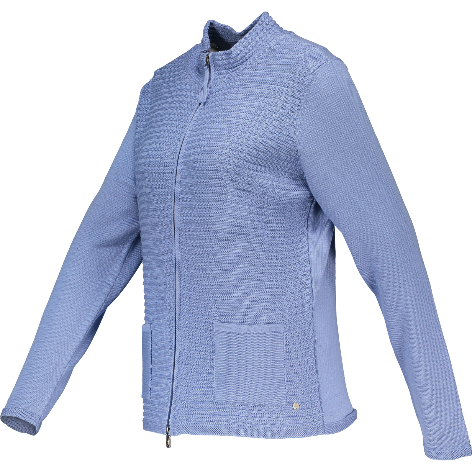 Olsen Damen-Ripp-Strickjacke uni hellblau, 36