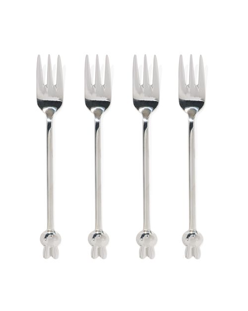 4 fourchettes à gâteau en inox Miffy