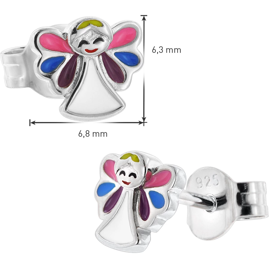 trendor Kinder-Ohrringe Silber 925 Schutzengel Ohrstecker silver