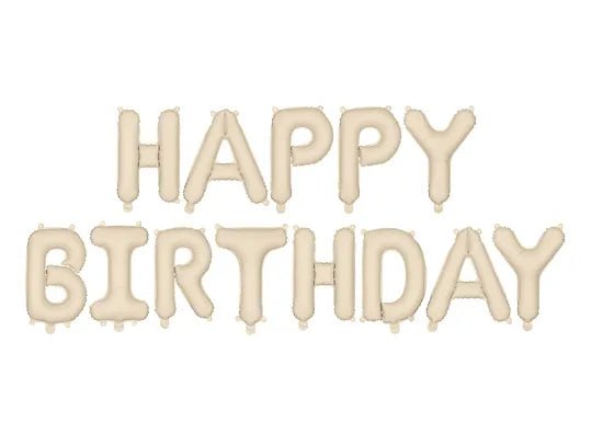 Happy Birthday Letter Ballon Beige 3,4m