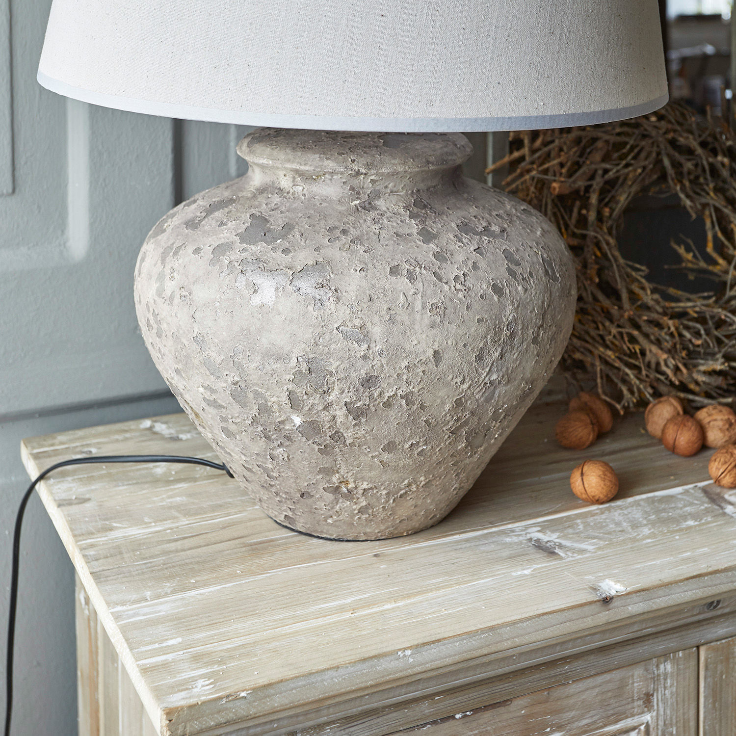 Tischlampe Bandol grau/creme
