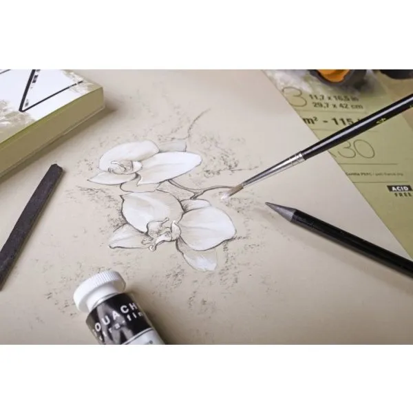 Paint-On Blok A3 250g med 30 arkbrunt/naturel papir, multi teknik, toplimet tegneblok