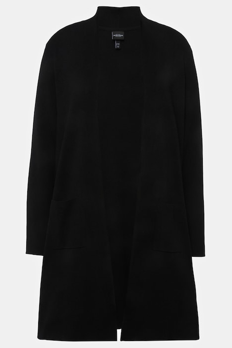 Strickjacke, lange, offene Form, weicher Feinstrick