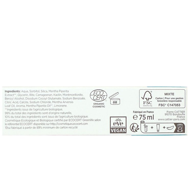 Dentargile dentifrice rafraîchissant reminéralisant 75ml