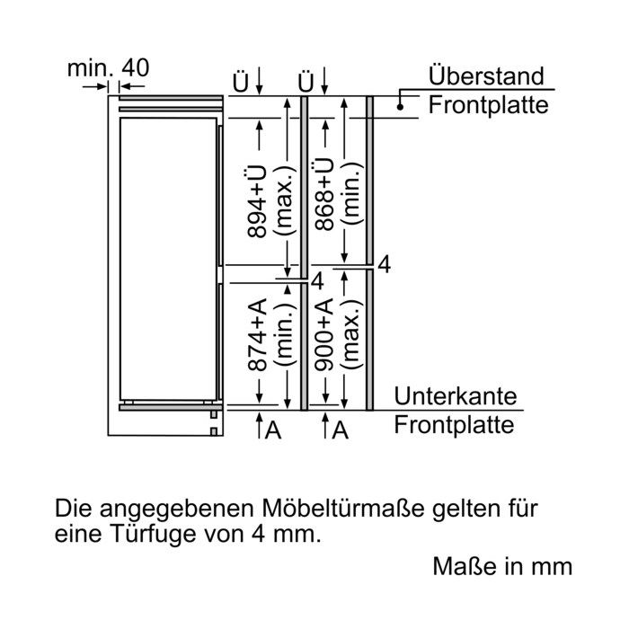 Siemens Einbau-Kühl-Gefrier-Kombination iQ100 KI85NNFF0