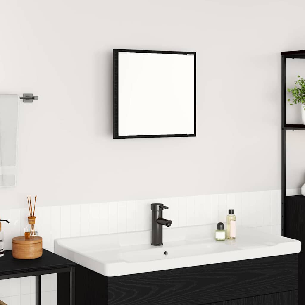 vidaXL LED badkamerspiegel met spiegel zwart eiken 40 x 8,5 x 37 cm