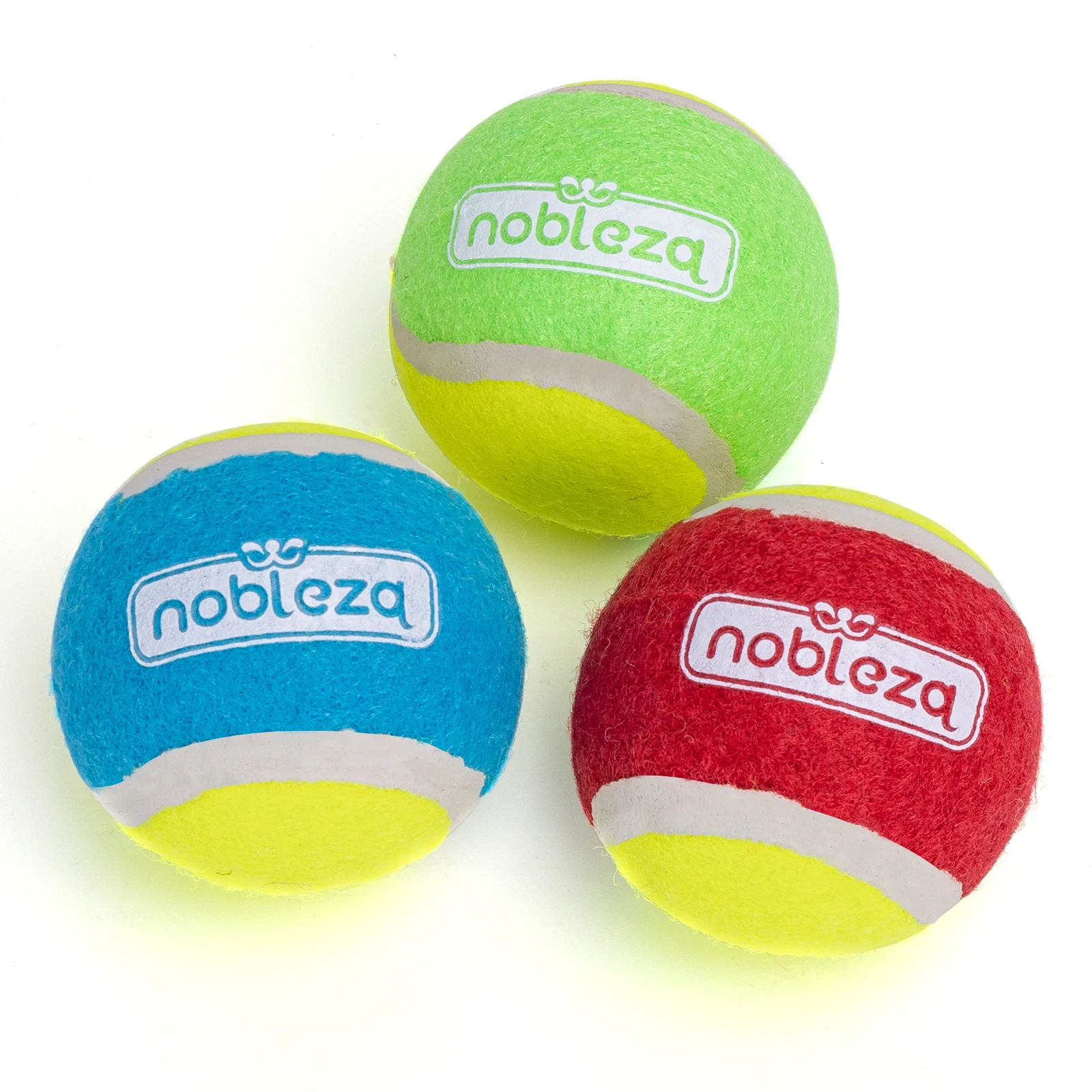 Bolas de brinquedo para cães Nobleza, bola de borracha natural de alta qualidade, bola de tênis, bola de brinquedo saltitante, adequada para cães de pequeno e médio porte - 6,36 cm/pacote com 3