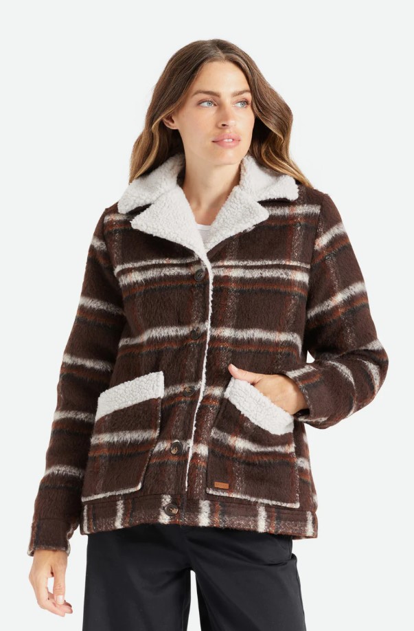 Brixton Nouvelle Coat Seal Brown