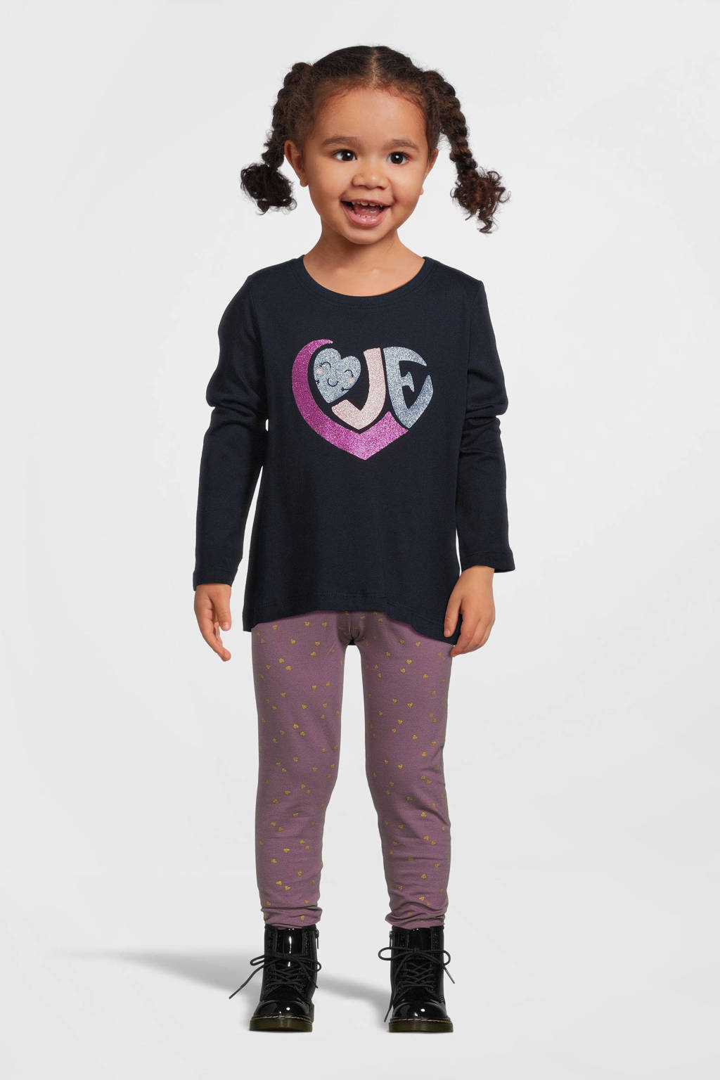 NAME IT longsleeve NMFVIOLET met printopdruk donkerblauw