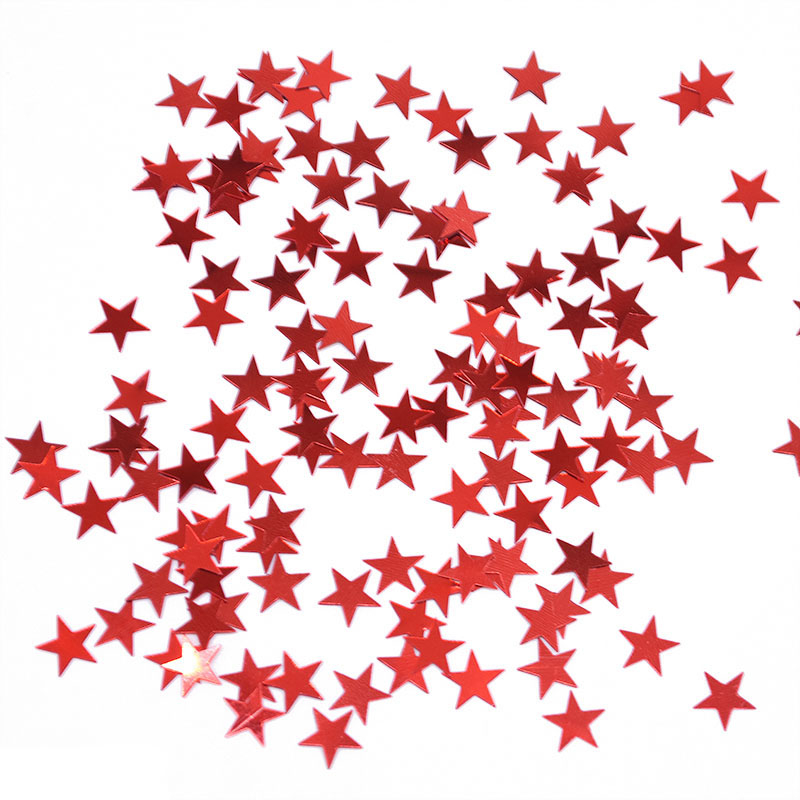 (15g) 10mm Konfetti Party Dekoration Stern Streukonfetti Tischdekoration Metallic - Rot