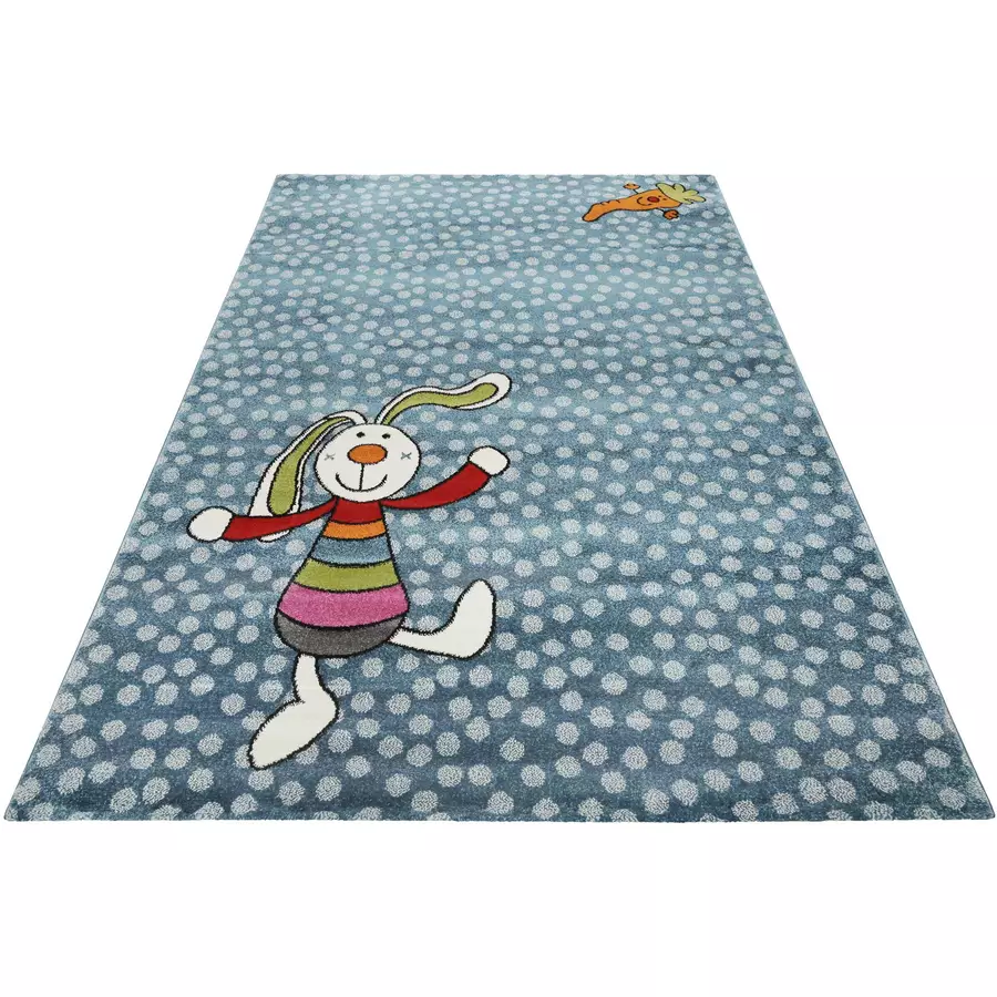 Sigikid Kinderteppich Rainbow Rabbit blau