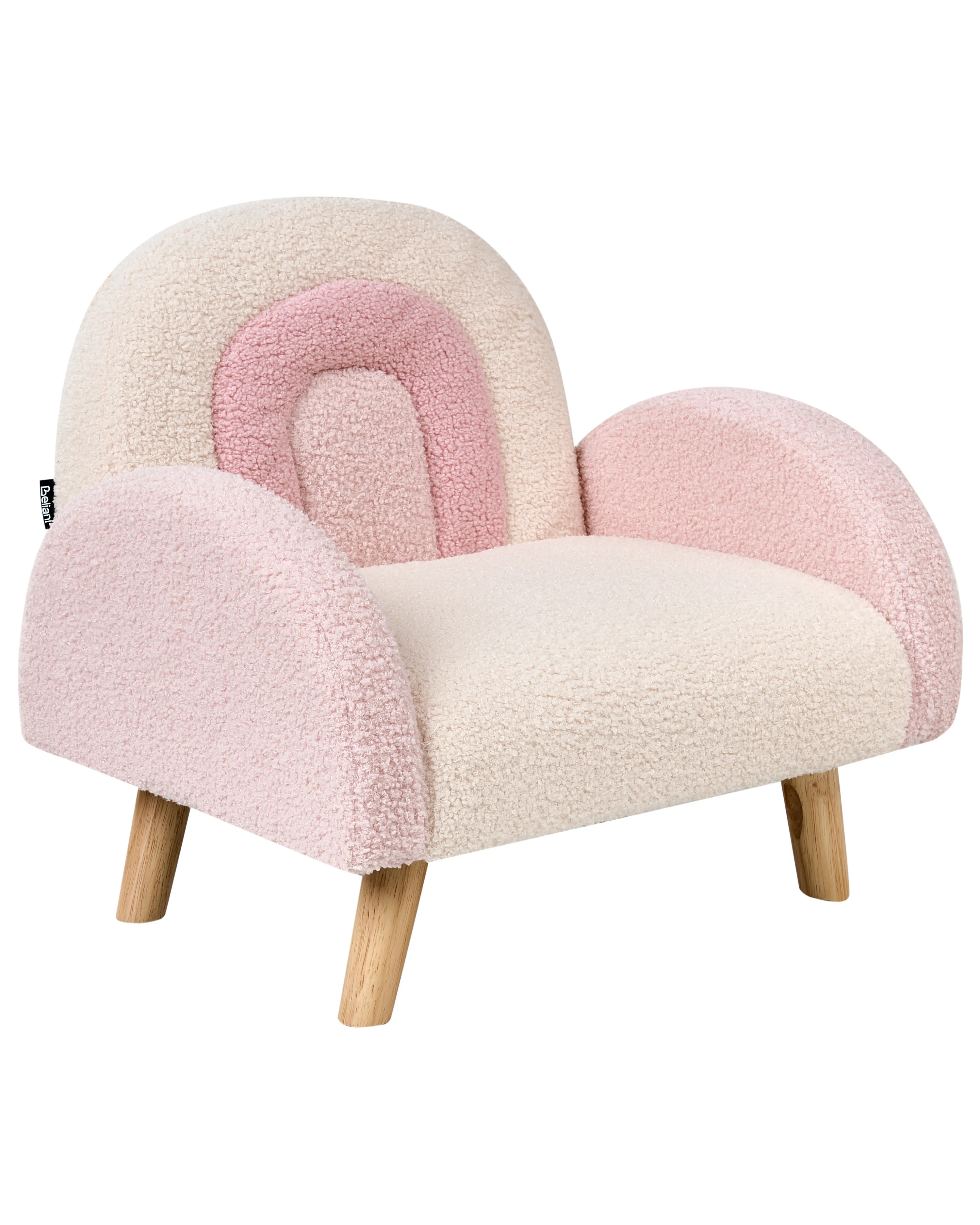 Kinderfauteuil Regenboog OMBO Bouclé Pastelroze