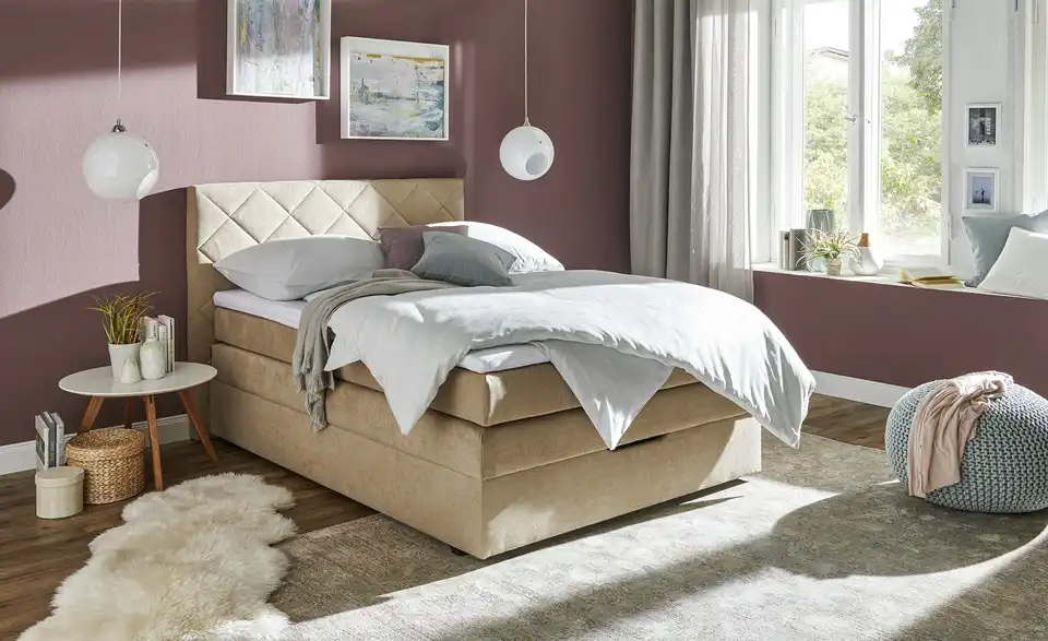 Boxspringbett Atika 140 cm Beige