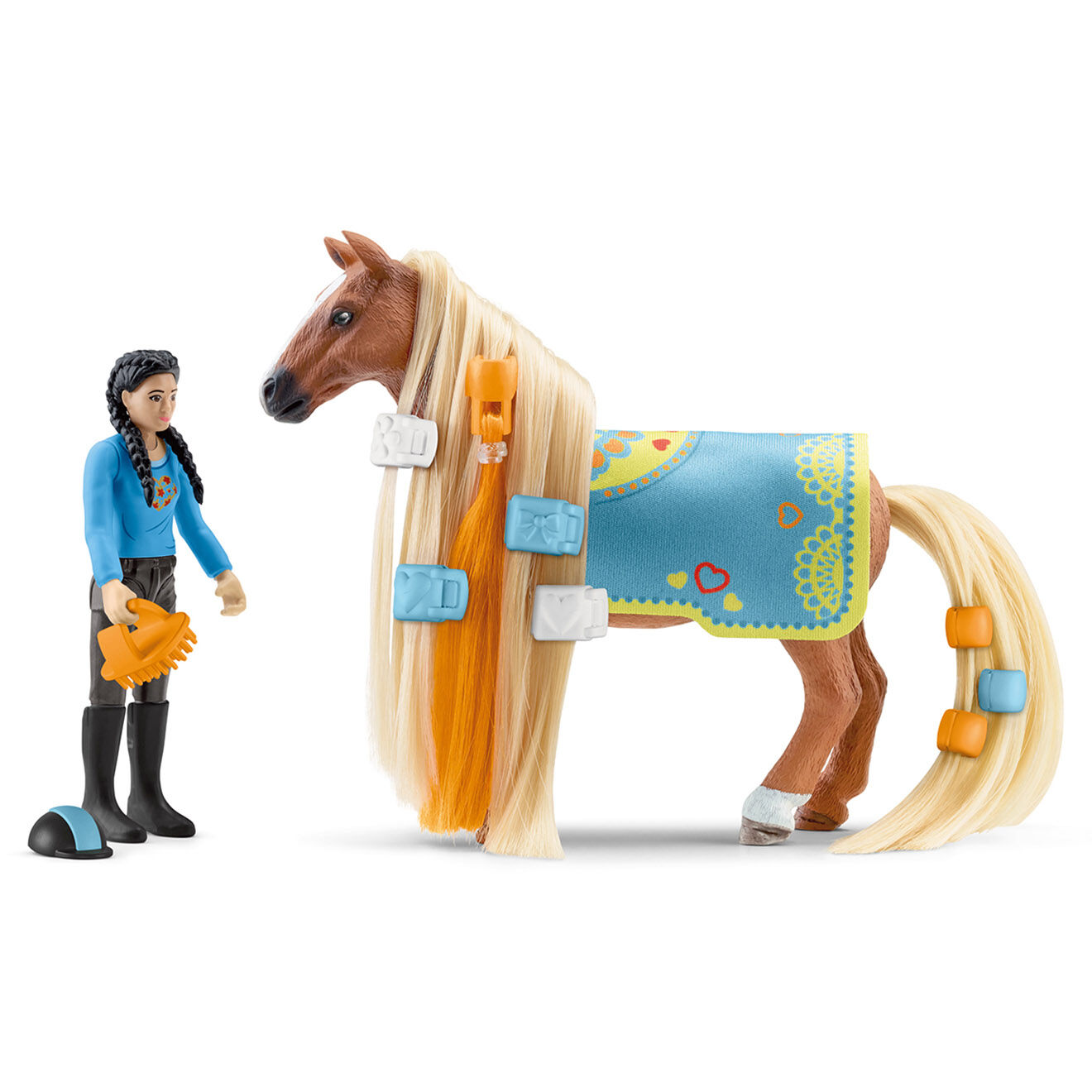 Schleich Coffret cheval à coiffer Kim et Caramelo multicolore