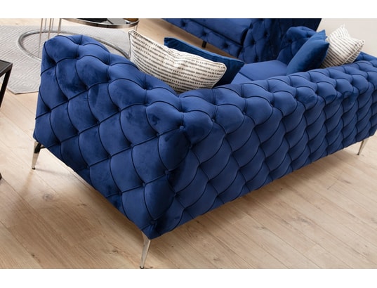 CONCEPT1 - Canapé tissu Como 2 places bleu marine 197 x 90 x h70