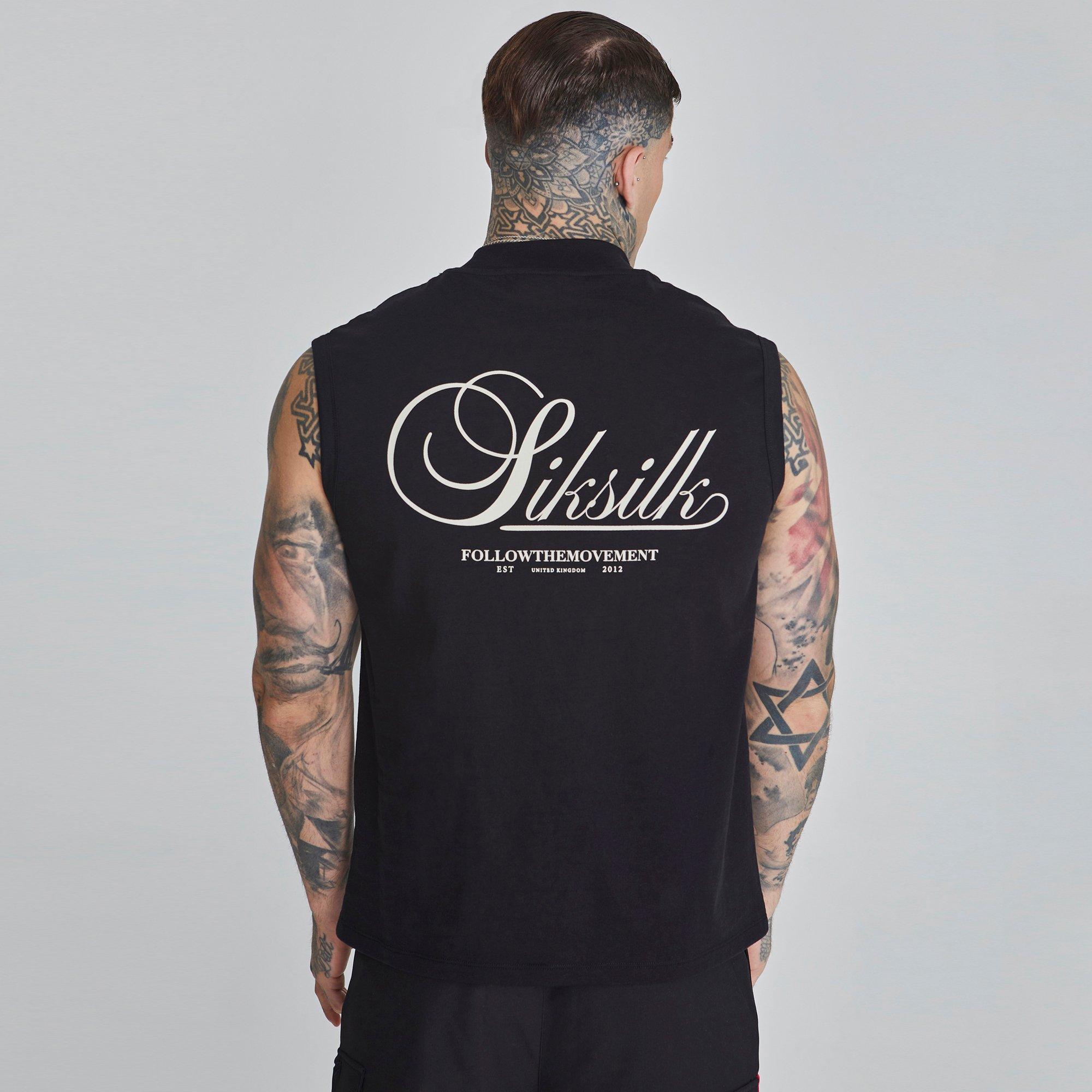 SikSilk Sleeveless Logo T Shirts Mens