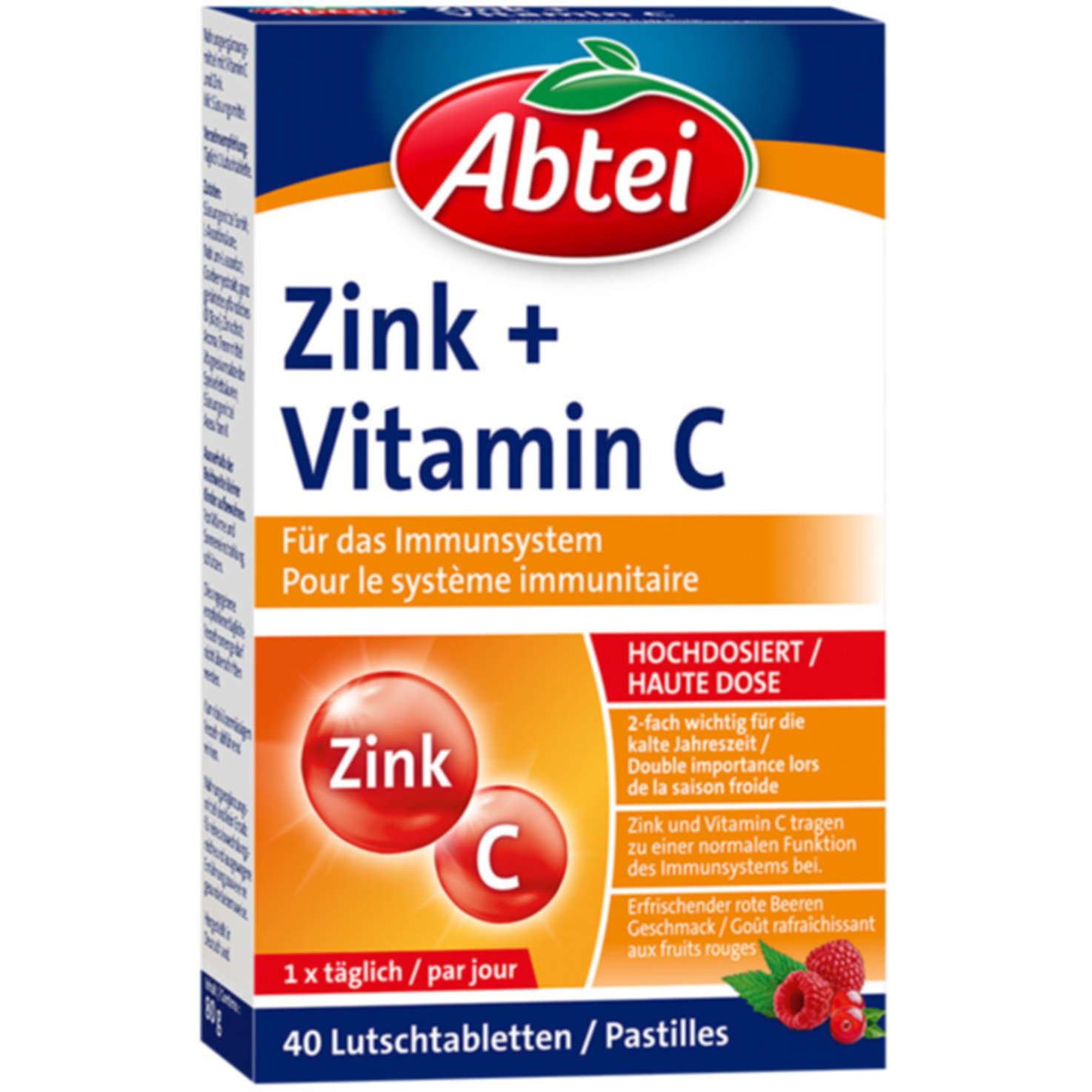 Abtei Zink + Vitamin C 40 Lutschtabletten