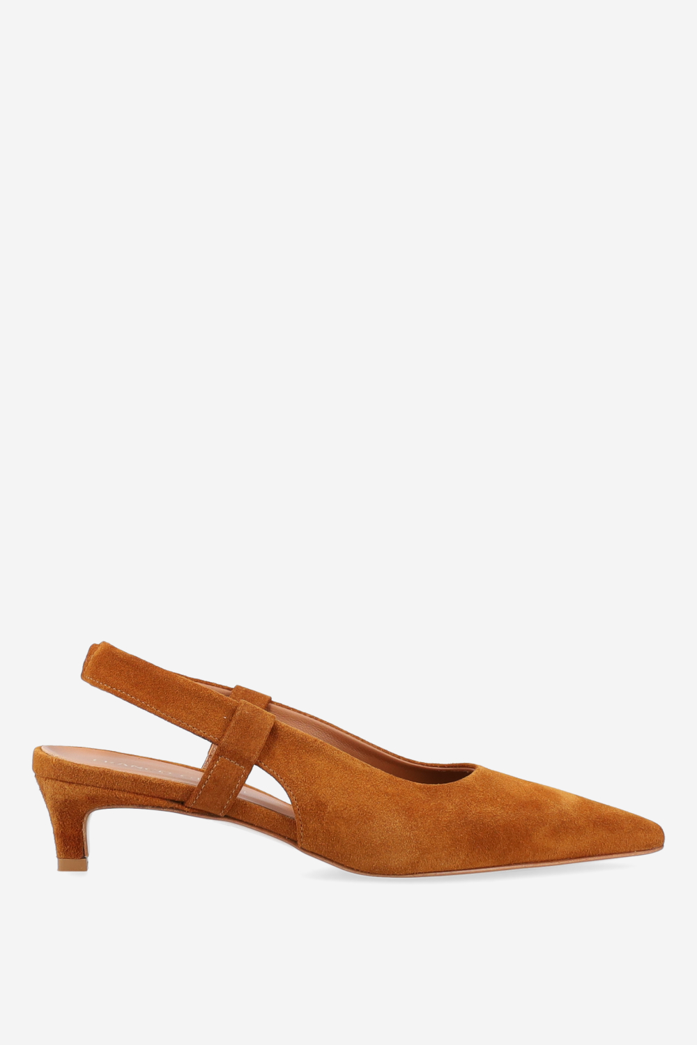 Pointed-toe suede slingbacks