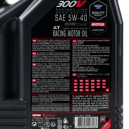 Huile moteur Motul 300V Road 5W40 4L Universel