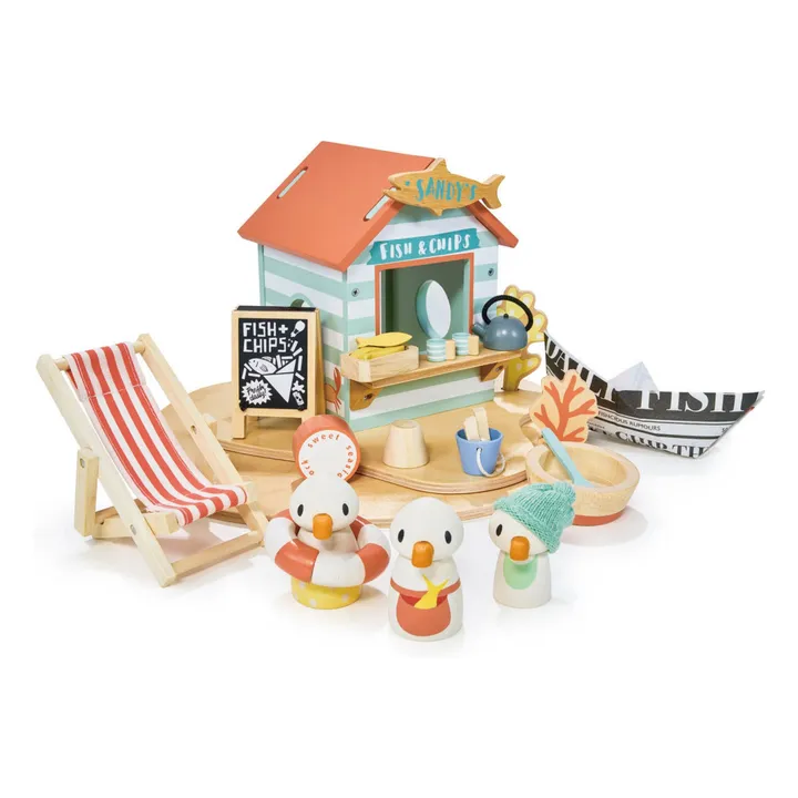 Tender Leaf Toys Cabane de plage de Sandy en bois