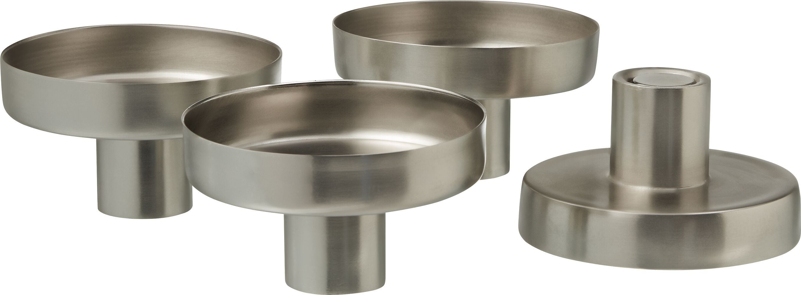 LINUS Kerzenhalter - Silber / H: 5.5 cm