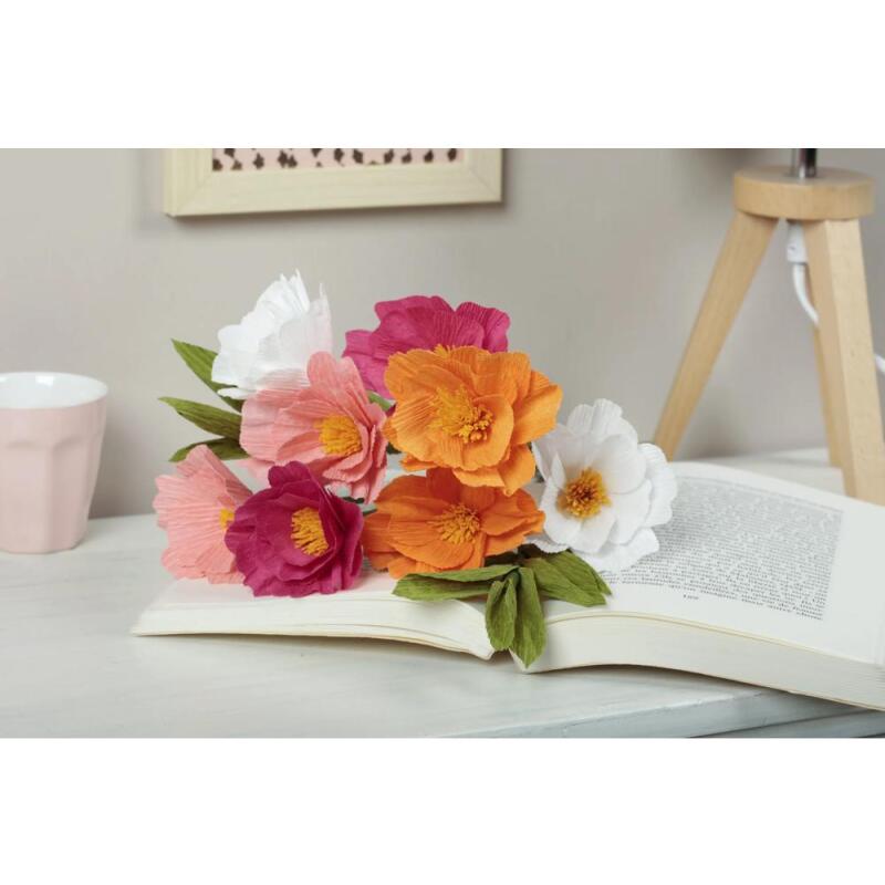 KIT CRÉPON, Bouquet de fleurs 20,5x1,5x30cm - Assortiment