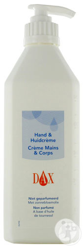 Dax Crème Mains & Corps Pompe Non Parfumé Flacon Pompe 600ml (C217)