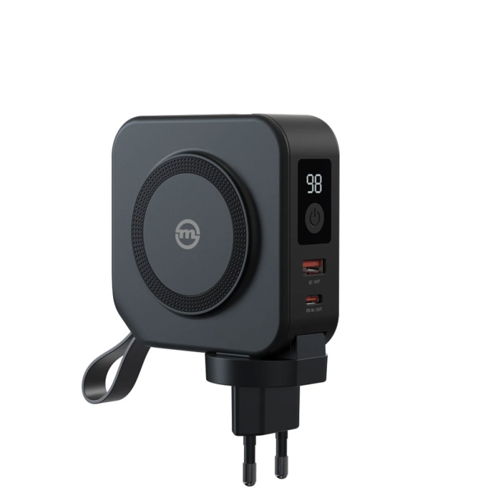 (65W) 10000mAh USB A / USB C Powerbank Fast Charge Ladegerät inkl. USB C / Lightning Ladekabel   Weltreise Adapter (PBT-02L-BLK)