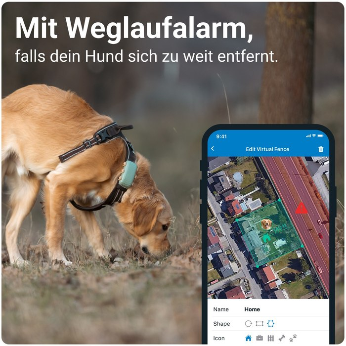GPS DOG XL Pet Tracker für Hunde mit Live Ortung und Aktivitäts Tracking iOS/Android (TRDOG4XLGR) - Grün