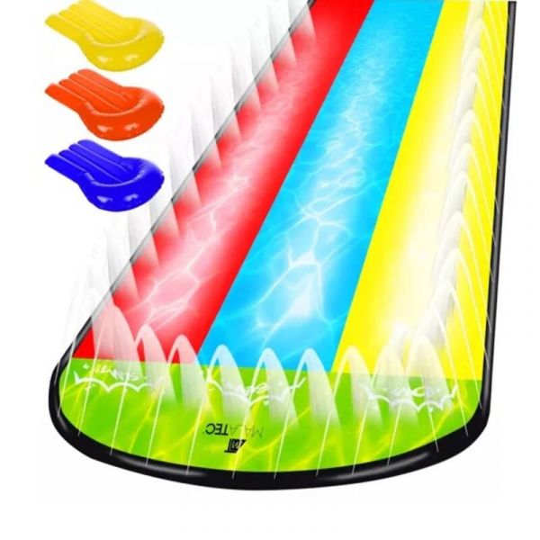 Malatec Pista Deslizante Aquática com 3 Pranchas Insufláveis e Fonte de Água 475 x 202cm