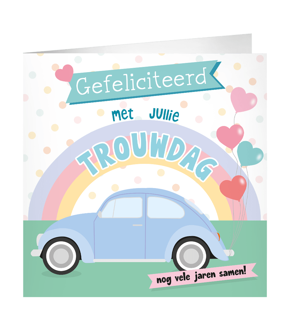 Bruiloft Wenskaart 23cm