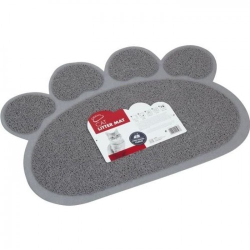 Tapete cinza em formato de pata para gatos da Mpets