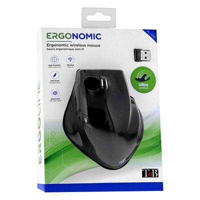 T'nB Ergo Line - souris sans fil ergonomique - noir, argent