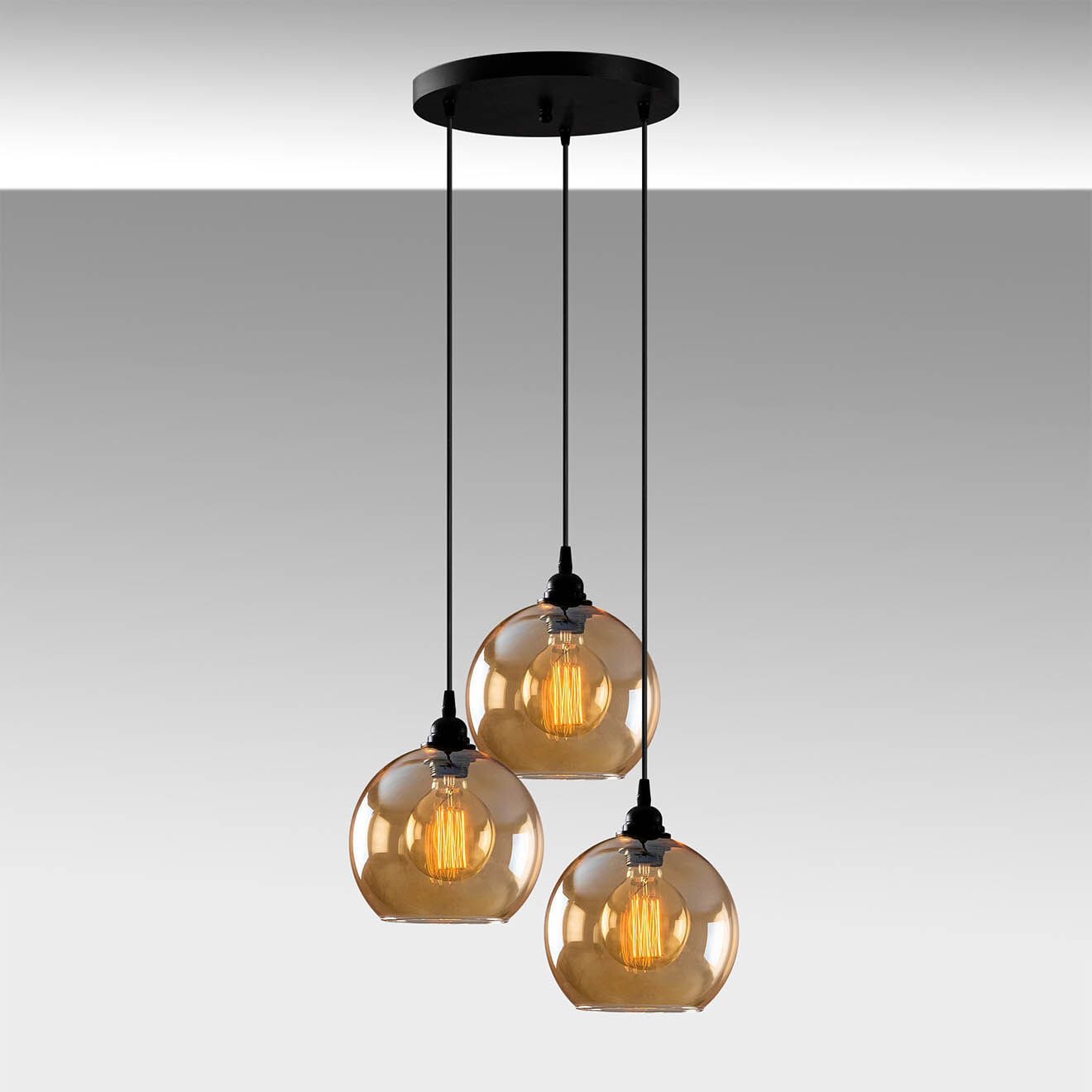 Sheen Suspension Gold doré/noir - 44x44x116 cm