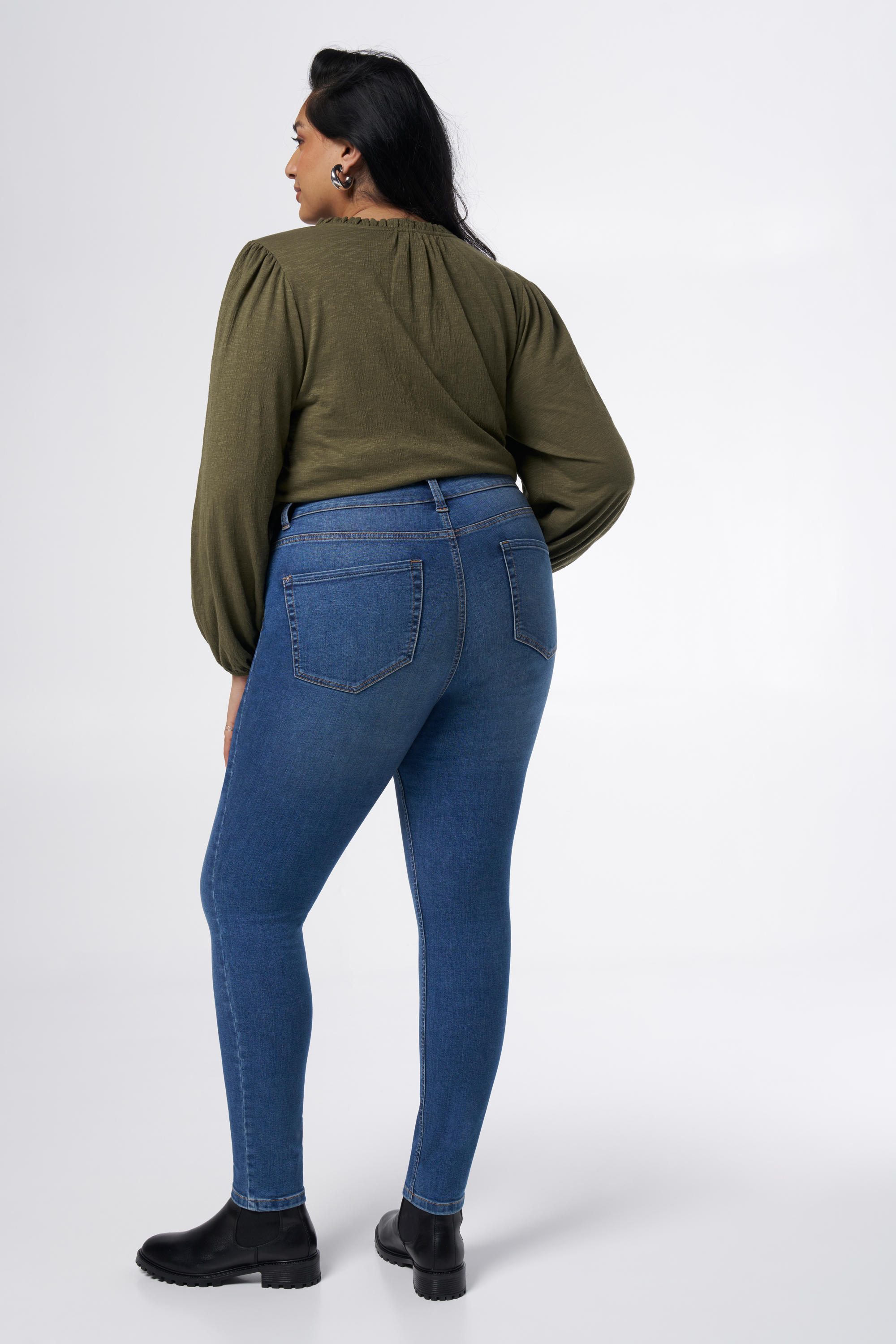 Skinny leg high waist jeans CHERRY Stonewash Denim