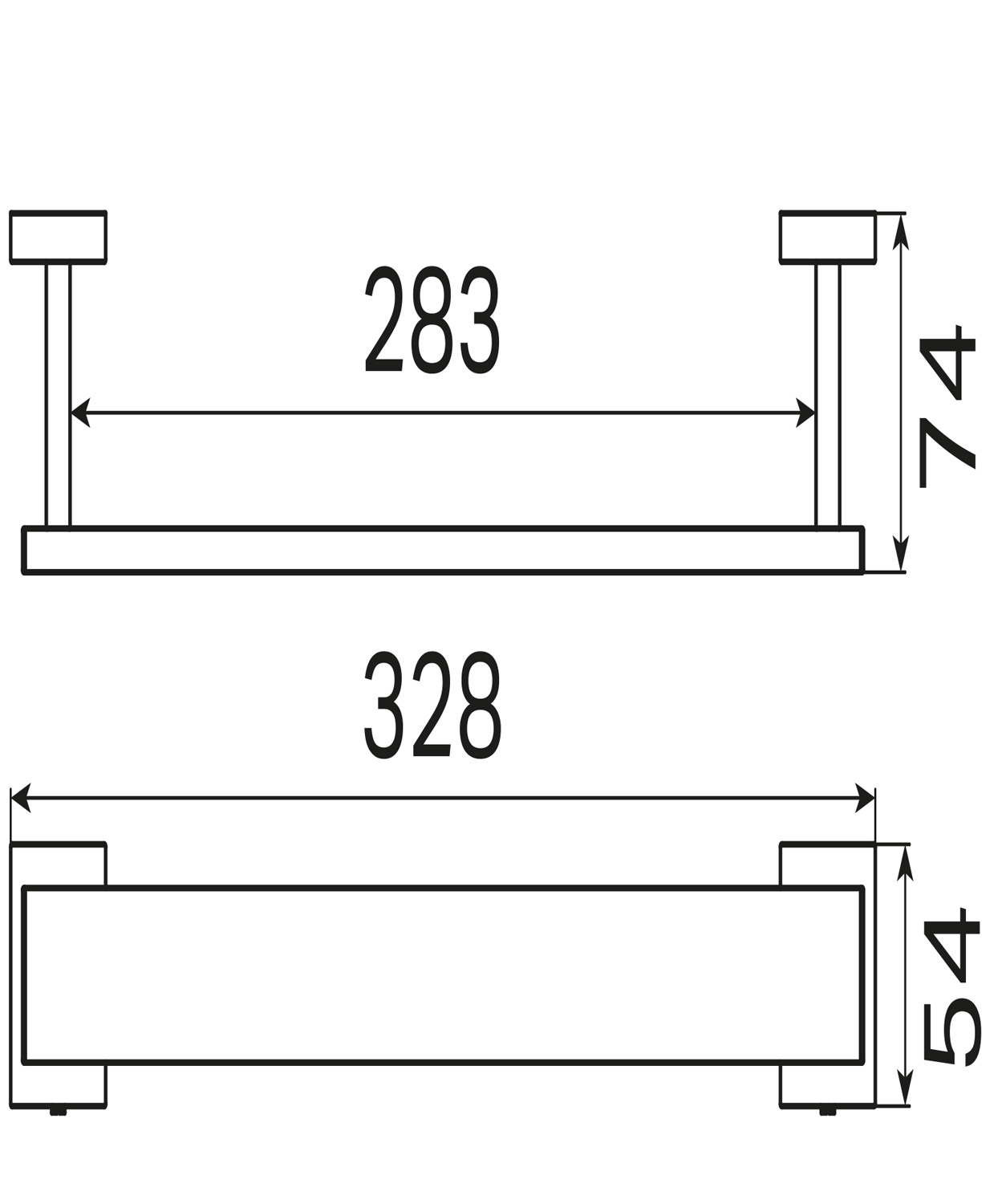 Haceka Edge gastenhanddoekhouder 25cm grafiet