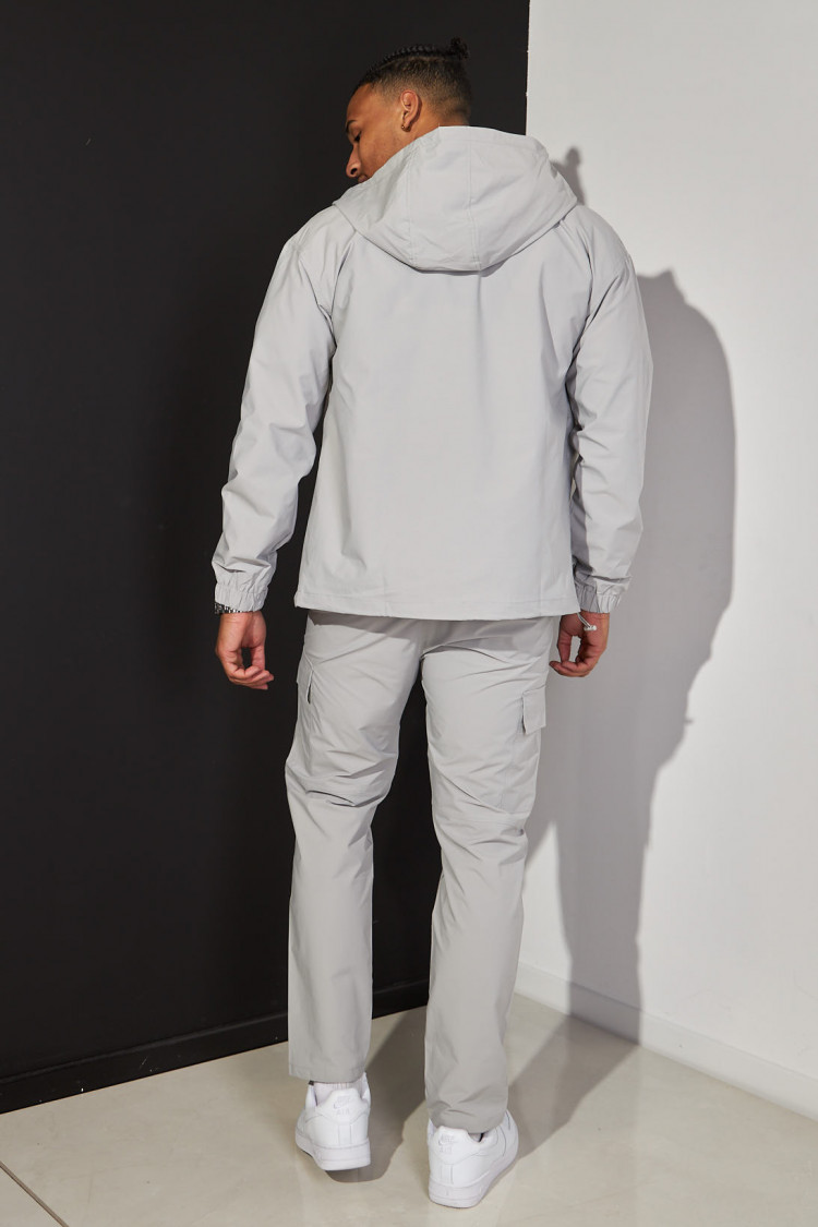 Ensemble 2 pièces veste + pantalon gris à capuche
