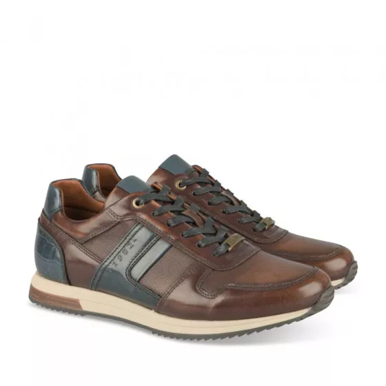 Baskets COGNAC DENIM SIDE