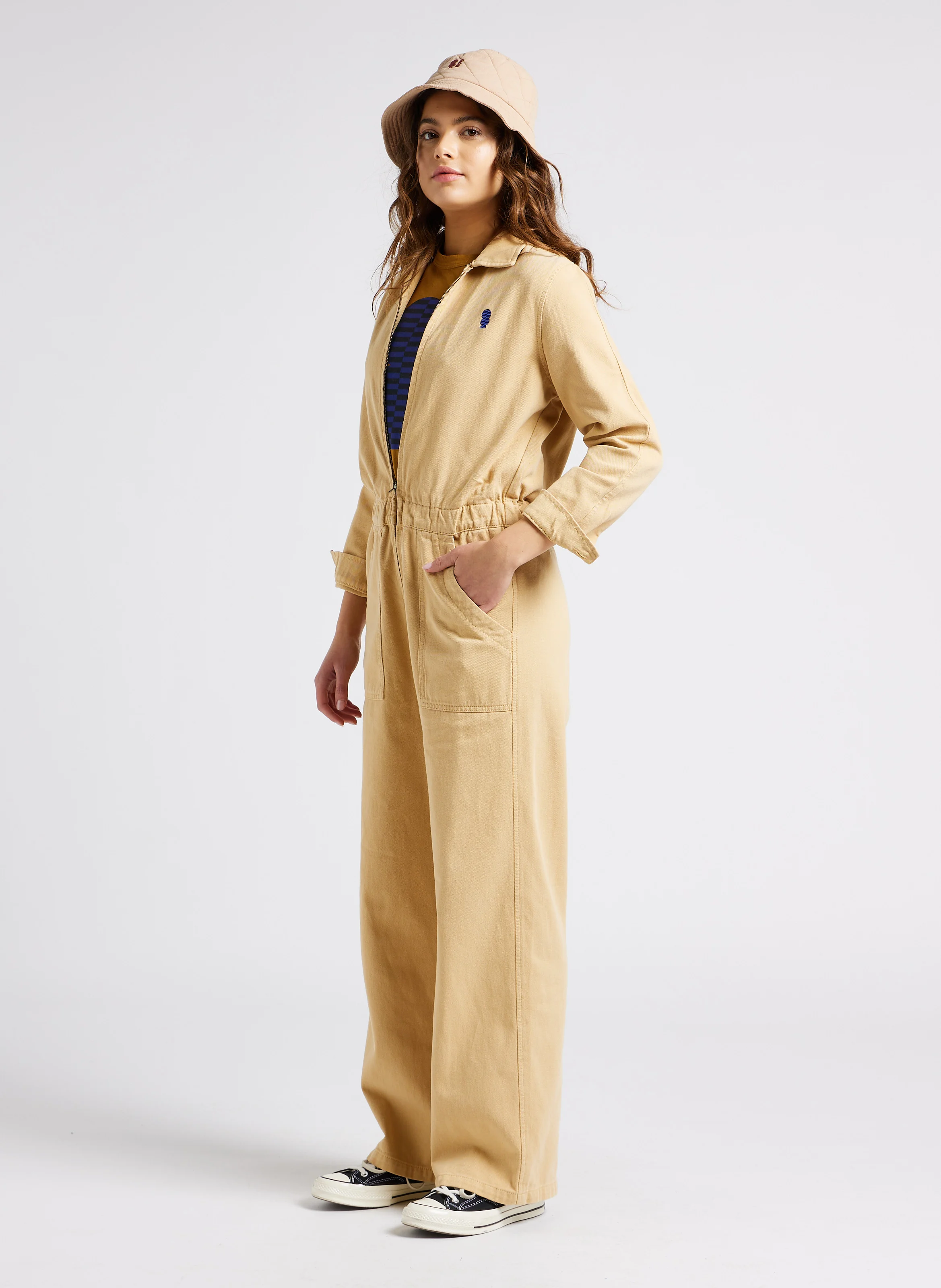 Combinaison col classique en coton| Marron