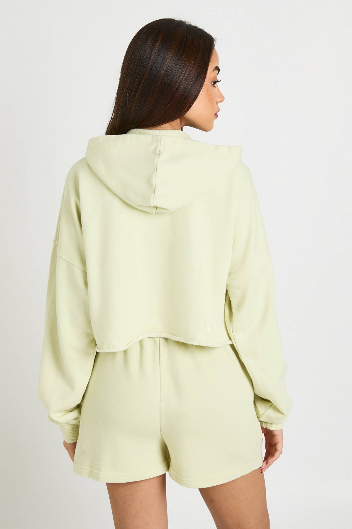 boohoo Ensemble De Survêtement Court Effet Délavé À Ourlets Usés En Molleton Bouclette