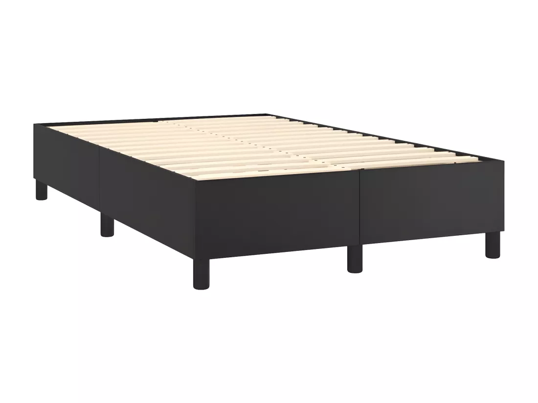 Sommier tapissier avec matelas Noir 120x200 cm Similicuir