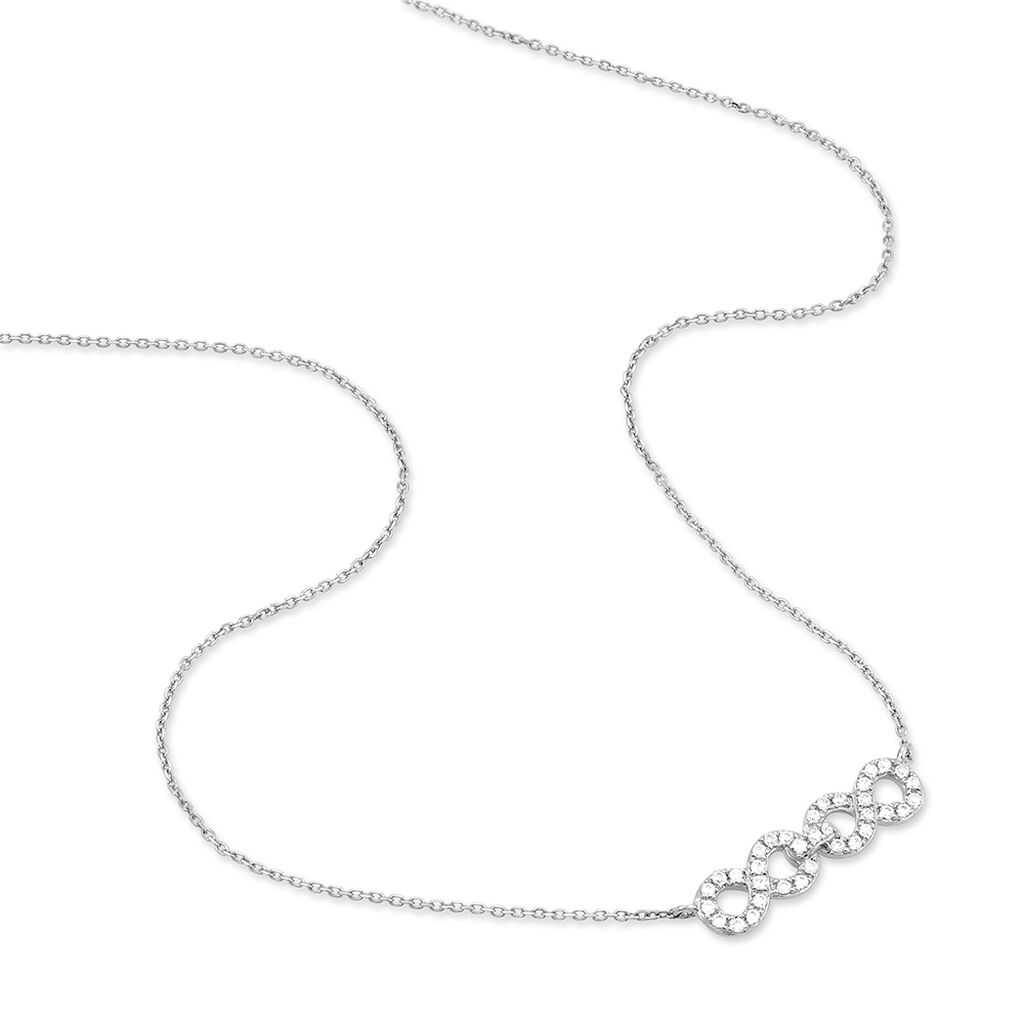 Collier Or Blanc Oxyde De Zirconium
