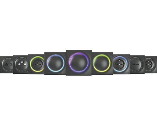 Fibaro Walli Outlet Type F stopcontact met repeaterfunctie voor het bedienen van elektrische apparaten, zwart - Compatibel met SMART HOME van hornbach