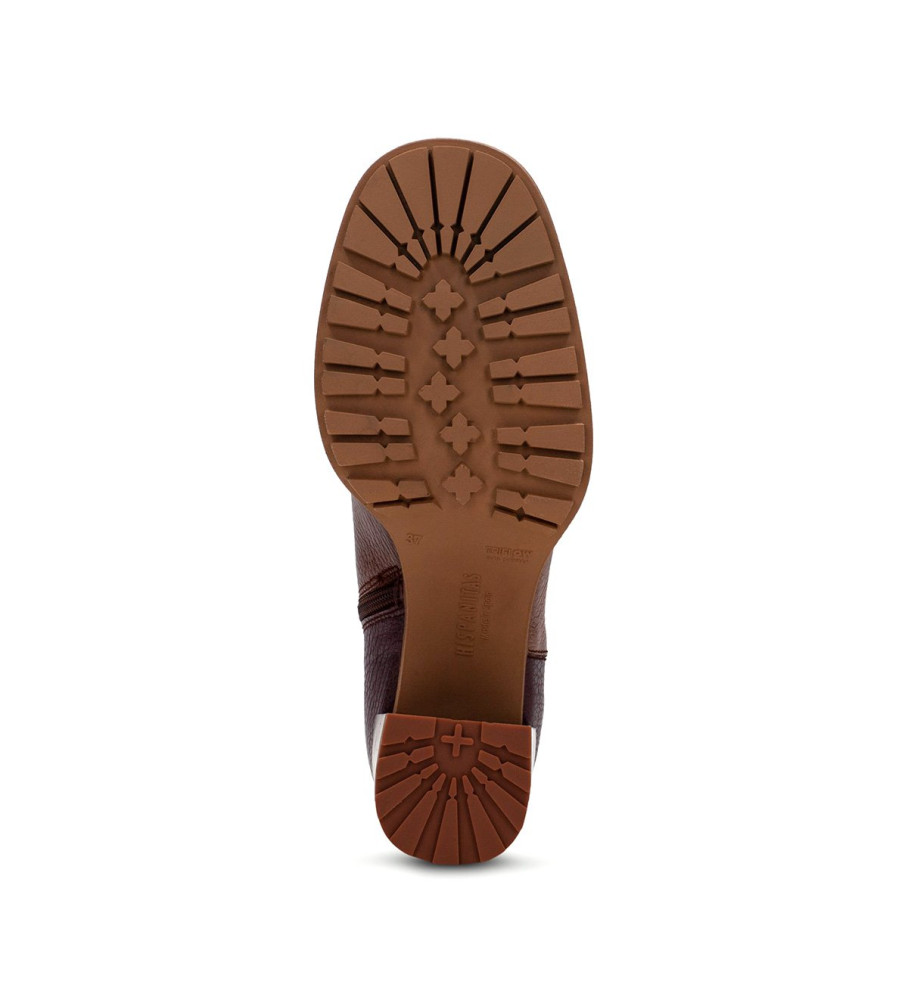 Botas de cano curto Hispanitas Michelle em couro marrom - Salto de 7 cm -