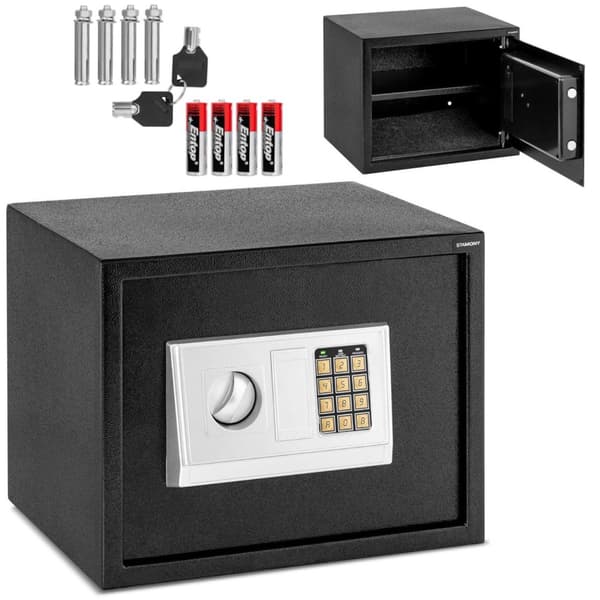 Elektronisk hjemmesafe med kode og nøkkelrom, 38x30x30 cm